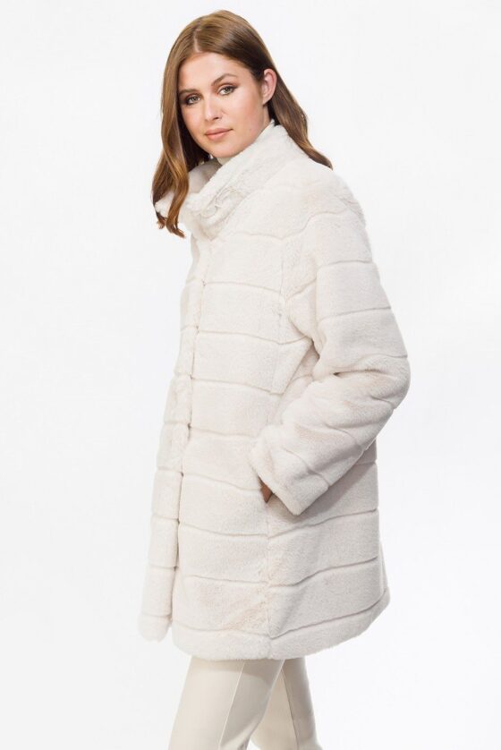 Faux Fur Coat Off White 2