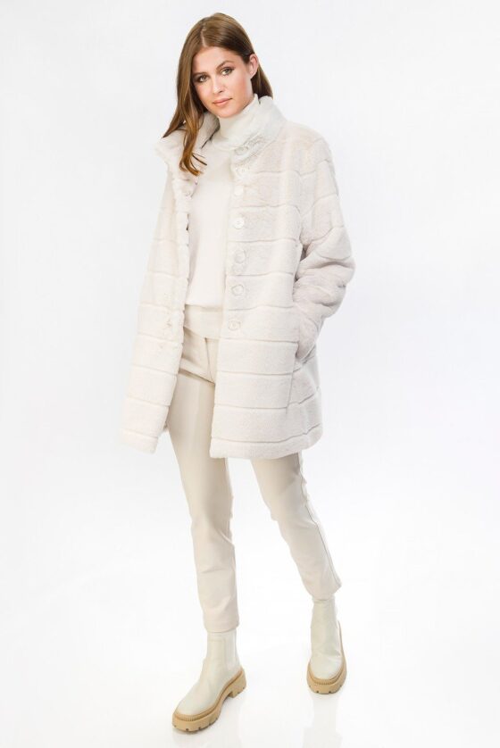 Faux Fur Coat Off White