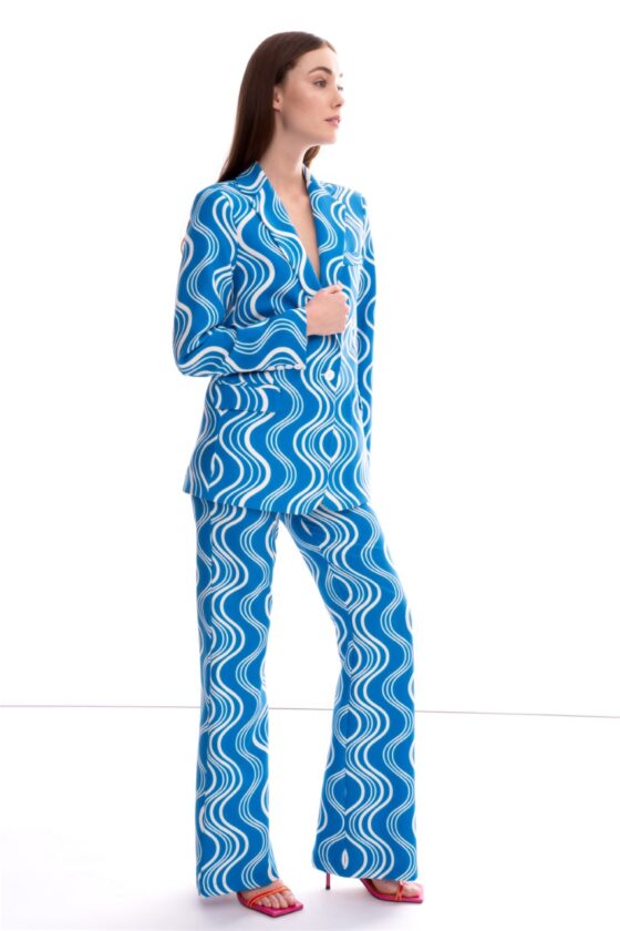 Wave Patterned Suit Blue 1