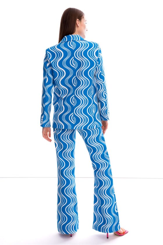 Wave Patterned Suit Blue 3