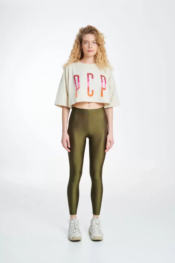 PCP JacquelineShiny LeggingsOlive HarmonyPink CropTop